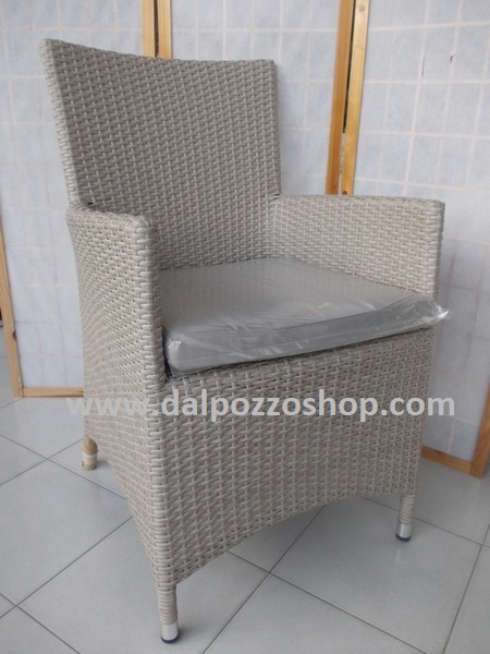 8849GR POLTRONA RATTAN SINTETICO GRIGIO MACULTO